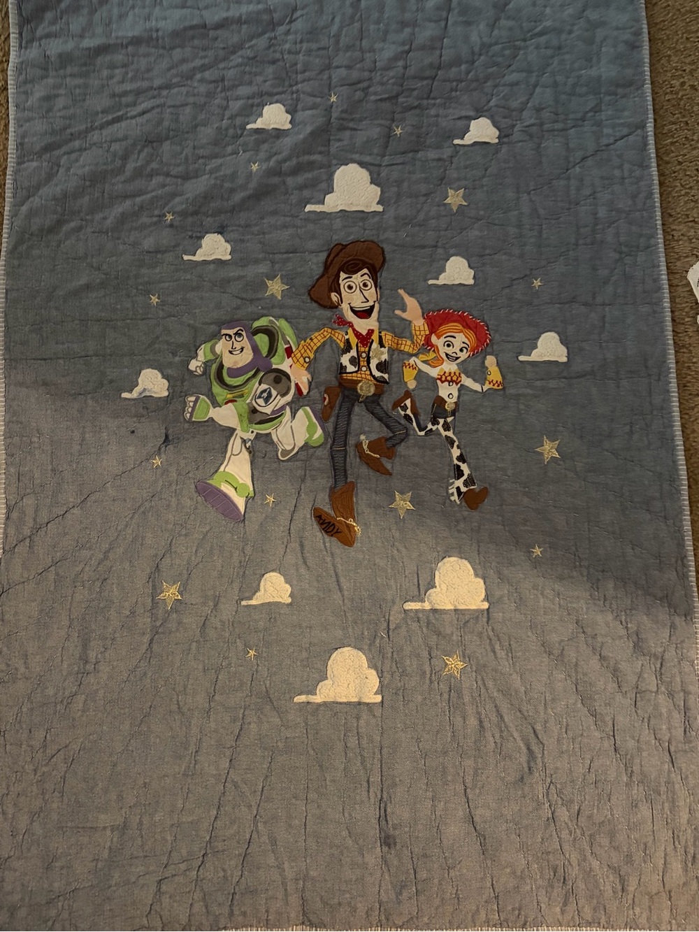 Toddler Quilt Pottery Barn Toy Story Quilted Blue Blanket